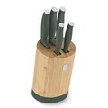 Set 5 cutite cu suport rotund Berlinger Haus, Matte Green, inox/bambus, verde mat/natur