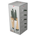 Set 5 cutite cu suport rotund Berlinger Haus, Matte Green, inox/bambus, verde mat/natur