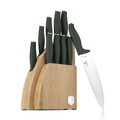Set 9 cutite cu suport Berlinger Haus, Matte Green, inox/bambus, verde mat/natur