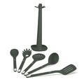 Set 5 ustensile de bucatarie cu suport, Berlinger Haus, Matte Green, nailon/plastic, verde mat