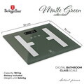 Cantar digital pentru baie Berlinger Haus, Matte Green, 30x30 cm, max 180 kg, sticla temperata, verde mat