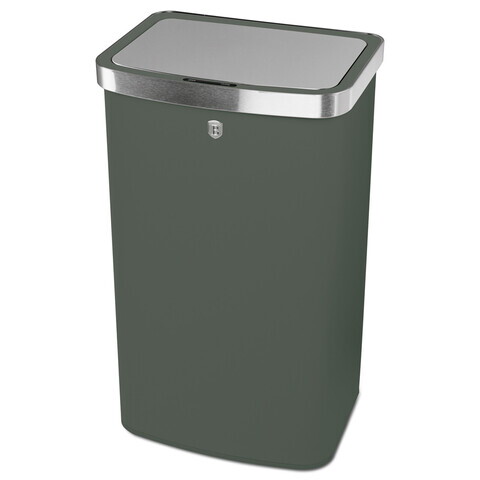 Cos de gunoi cu senzor Berlinger Haus, Matte Green, 38.5x28.5x65 cm, 60 L, otel, verde mat