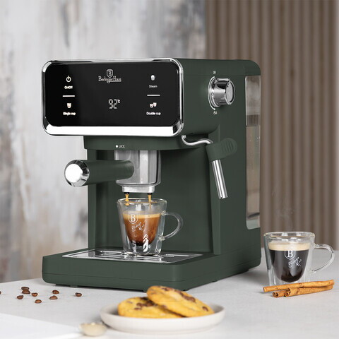Espressor digital 3 in 1 Berlinger Haus, Matte Green, 950W, 21x25.9x28 cm, inox, verde mat