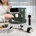 Espressor digital 3 in 1 Berlinger Haus, Matte Green, 950W, 21x25.9x28 cm, inox, verde mat