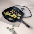 Tigaie grill cu capac Berlinger Haus, Deep Sea, 28 cm, 2.1 L, aluminiu forjat, albastru mat/gri