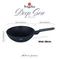 Tigaie Wok Berlinger Haus, Deep Sea, 28 cm, 3.5 L, aluminiu forjat, albastru mat/gri