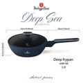 Tigaie adanca cu capac Berlinger Haus, Deep Sea, 24 cm, 2.3 L, aluminiu forjat, albastru mat/gri