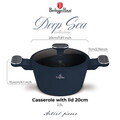 Oala cu capac Berlinger Haus, Deep Sea, 20 cm, 2.6 L, aluminiu forjat, albastru mat/gri