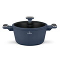 Oala cu capac Berlinger Haus, Deep Sea, 24 cm, 4.3 L, aluminiu forjat, albastru mat/gri