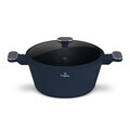 Oala cu capac Berlinger Haus, Deep Sea, 28 cm, 6.3 L, aluminiu forjat, albastru mat/gri