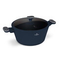 Oala cu capac Berlinger Haus, Deep Sea, 28 cm, 6.3 L, aluminiu forjat, albastru mat/gri
