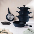 Set pentru gatit Berlinger Haus, Deep Sea, 10 piese, aluminiu forjat, albastru mat/gri