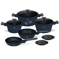 Set pentru gatit Berlinger Haus, Deep Sea, 10 piese, aluminiu forjat, albastru mat/gri