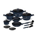 Set pentru gatit Berlinger Haus, Deep Sea, 15 piese, aluminiu forjat, albastru mat/gri