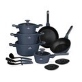 Set pentru gatit Berlinger Haus, Deep Sea, 15 piese, aluminiu forjat, albastru mat/gri