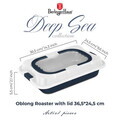 Tava cu capac Berlinger Haus, Deep Sea, 36x24.5x5.5 cm, otel carbon/plastic, albastru mat