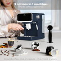 Espressor digital 3 in 1 Berlinger Haus, Deep Sea, 950W, 21x25.9x28 cm, inox, albastru mat