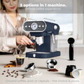 Espressor 3 in 1 Berlinger Haus, Deep Sea, 950W, 23x26.5x30.5 cm, inox, albastru mat/natur