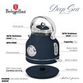 Ceainic electric cu termometru Berlinger Haus, Deep Sea, 1.7 L, inox 18/10, albastru mat/argintiu