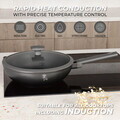 Tigaie Wok cu capac Berlinger Haus, Anthracite, 28 cm, 3.2 L, aluminiu forjat, antracit mat
