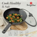 Tigaie Wok cu capac Berlinger Haus, Anthracite, 28 cm, 3.2 L, aluminiu forjat, antracit mat