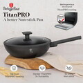 Tigaie Wok cu capac Berlinger Haus, Anthracite, 28 cm, 3.2 L, aluminiu forjat, antracit mat