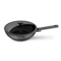 Tigaie Wok cu capac Berlinger Haus, Anthracite, 28 cm, 3.2 L, aluminiu forjat, antracit mat