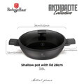 Oala cu capac Berlinger Haus, Anthracite, 30 cm, 4.5 L, aluminiu forjat, antracit mat