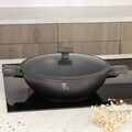 Tigaie Wok cu capac Berlinger Haus, Anthracite, 30 cm, aluminiu forjat, antracit mat