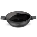 Tigaie Wok cu capac Berlinger Haus, Anthracite, 30 cm, aluminiu forjat, antracit mat
