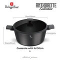 Oala cu capac Berlinger Haus, Anthracite, 30 cm, 8 L, aluminiu forjat, antracit mat