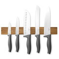 Set 5 cutite cu suport magnetic Berlinger Haus, Anthracite, inox/lemn, antracit mat/natur