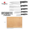 Set 5 cutite cu tocator Berlinger Haus, Anthracite, inox/bambus, antracit mat/natur