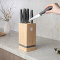 Set 5 cutite cu suport patrat Berlinger Haus, Anthracite, inox/bambus, antracit mat/natur