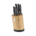 Set 5 cutite cu suport rotund Berlinger Haus, Anthracite, inox/bambus, antracit mat/natur