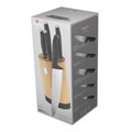 Set 5 cutite cu suport rotund Berlinger Haus, Anthracite, inox/bambus, antracit mat/natur