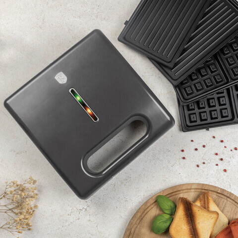Sandwich maker 3 in 1 Berlinger Haus, Anthracite, 22.5x13 cm, aluminiu, antracit mat