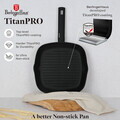 Tigaie grill Berlinger Haus, Matte Black, 28 cm, 2.1 L, aluminiu forjat, negru