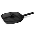 Tigaie grill cu capac Berlinger Haus, Matte Black, 28 cm, 2.1 L, aluminiu forjat, negru
