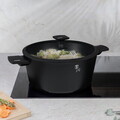 Oala cu capac Berlinger Haus, Matte Black, 30 cm, 8 L, aluminiu forjat, negru