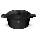 Oala cu capac Berlinger Haus, Matte Black, 30 cm, 8 L, aluminiu forjat, negru