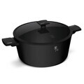 Oala cu capac Berlinger Haus, Matte Black, 30 cm, 8 L, aluminiu forjat, negru