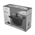 Oala cu capac Berlinger Haus, Matte Black, 30 cm, 8 L, aluminiu forjat, negru