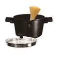 Oala cu capac pentru paste/orez Berlinger Haus, Matte Black, 24 cm, 6 L, aluminiu forjat, negru