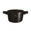 Oala cu capac pentru paste/orez Berlinger Haus, Matte Black, 24 cm, 6 L, aluminiu forjat, negru