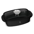 Tava cu capac Berlinger Haus, Matte Black, 32x21x10.6 cm, 6 L, aluminiu turnat, negru mat