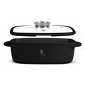 Tava cu capac Berlinger Haus, Matte Black, 32x21x10.6 cm, 6 L, aluminiu turnat, negru mat