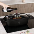 Tava cu capac Berlinger Haus, Matte Black, 32x21x10.6 cm, 6 L, aluminiu turnat, negru mat