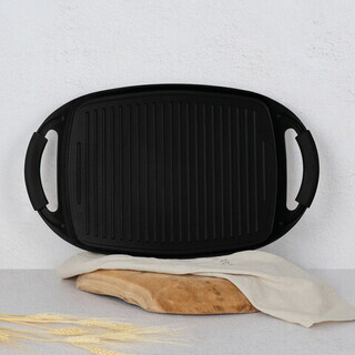 Negru mat, Tava grill 47x29 cm