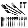 Set tacamuri 24 piese Berlinger Haus, Matte Black, model rotunjit, inox, negru
